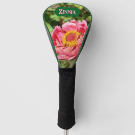 Funda Para Palo De Golf Zinnia Rosa Con Centro Amarillo