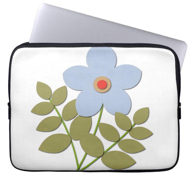 Funda Para Portátil С una flor azul simple (Frente)