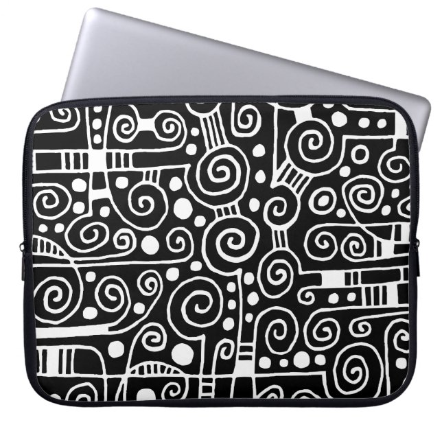 Funda Para Portátil 040512 - Blanco sobre negro (Frente)