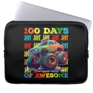 Funda Para Portátil 100 Días De Camión Monstruo Impresionante Escuela
