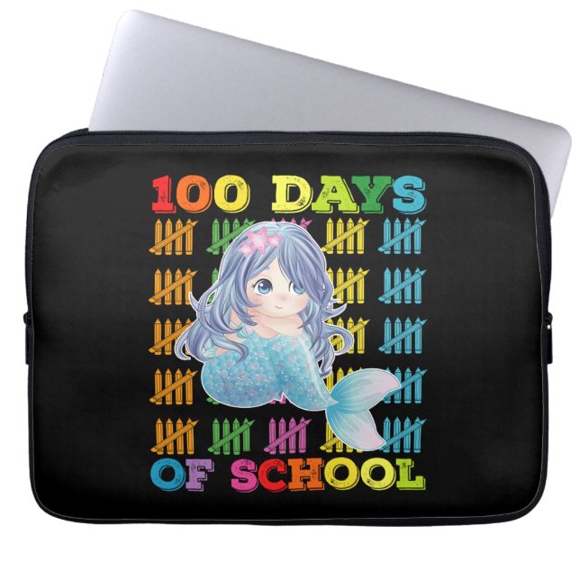 Funda Para Portátil 100 Días De Escolar De Maestra Sirvienta (Frente)