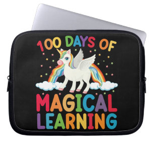 Funda Para Portátil 100 Días De Escuela De Aprendizaje Mágico Unicorni
