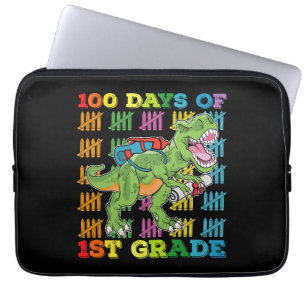 Funda Para Portátil 100 Días De La Escuela De Dinosaurios T Rex De 1er