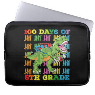 Funda Para Portátil 100 Días De T Rex Dinosaurio De Quinto Grado Escol