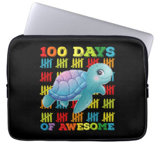 Funda Para Portátil 100 Días De Tortuga Impresionante 100º Día De Escu