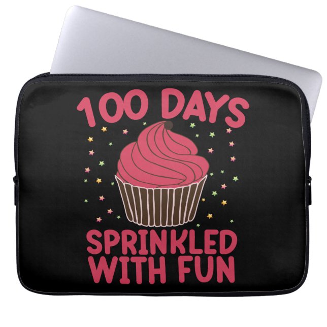 Funda Para Portátil 100 Días Salpicados De Diversión Cupcake Colegiala (Frente)