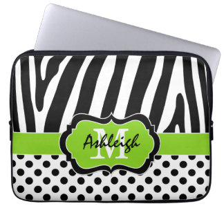 Funda Para Portátil 13" cebra negra de la cal raya la caja del