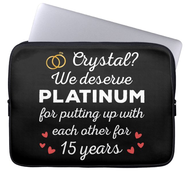 Funda Para Portátil 15 Aniversario Boda I - Pareja de Crystal Funny (Frente)