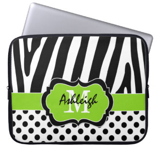 Funda Para Portátil 15" cebra negra de la cal raya la caja del