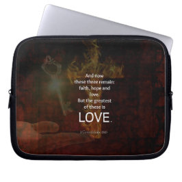 Funda Para Portátil 1 Corintios 13:13 Versos de la Biblia Cita sobre e