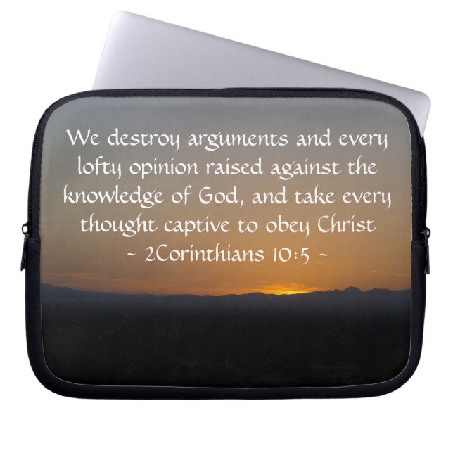 Funda Para Portátil 2 Corintios 10:5 (Frente)