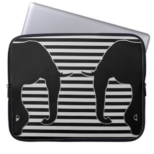 Funda Para Portátil 2 Elefantes Silihouette negro + tu fondo