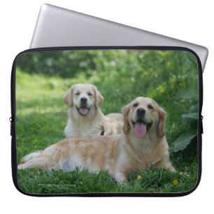 Funda Para Portátil 2 perros perdigueros de oro que ponen en hierba