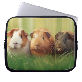 Funda Para Portátil 3 cerdos de Guinea en hierba