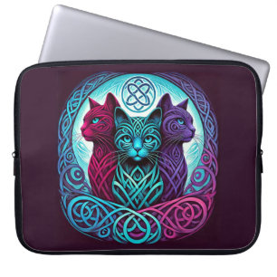 Funda Para Portátil 3 Círculo de gatos coloridos