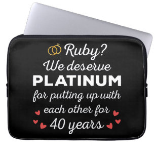 Funda Para Portátil 40° Aniversario Boda I - Pareja divertida Ruby