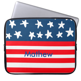 Funda Para Portátil 4 de julio Día de la Independencia añadir el nombr