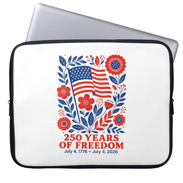Funda Para Portátil 4th of July Patriotic 250th Anniversary 250 Years  (Frente)