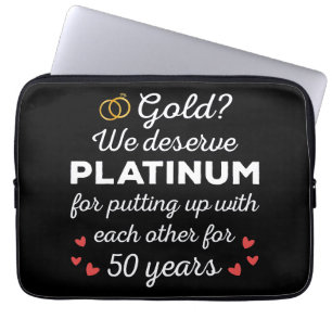 Funda Para Portátil 50° Aniversario Boda I - Pareja divertida de oro