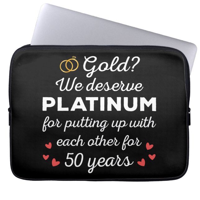 Funda Para Portátil 50° Aniversario Boda I - Pareja divertida de oro (Frente)