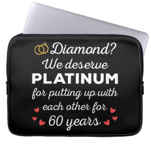 Funda Para Portátil 60° Aniversario Boda I - Pareja Diamond Funny