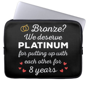 Funda Para Portátil 8.º Aniversario Boda I - Pareja Graciosa de Bronce