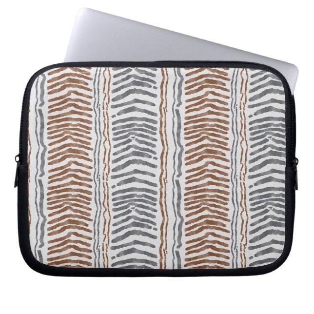 Funda para portátil a rayas tribal boho (Frente)