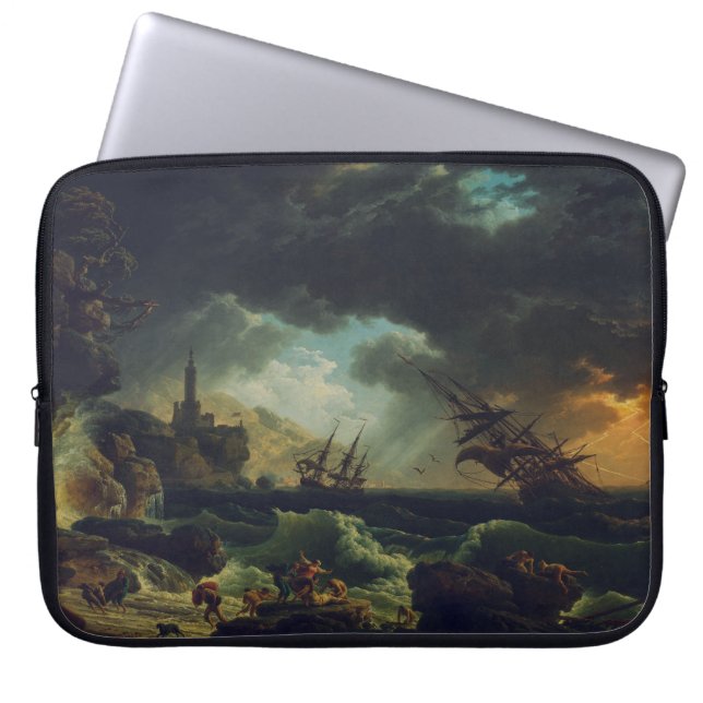 Funda Para Portátil A Shipwreck in Stormy Seas by Claude-Joseph Vernet (Frente)