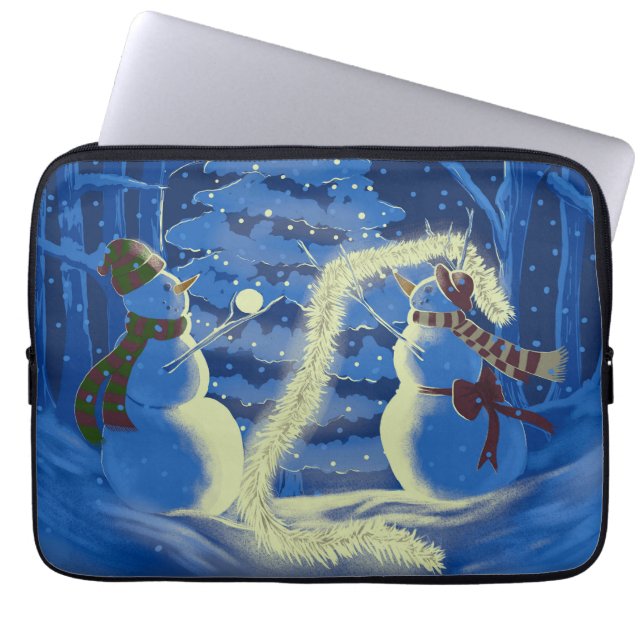 Funda Para Portátil A Snowman Christmas (Frente)