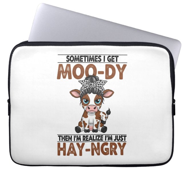 Funda Para Portátil A Veces Recibo Una Vaca De Heno De Moo-dy (Frente)
