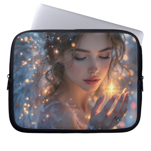 Funda Para Portátil Abandonador de luz celeste - Angel sostiene la est (Frente)