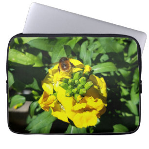 Funda Para Portátil Abeja a las flores amarillas