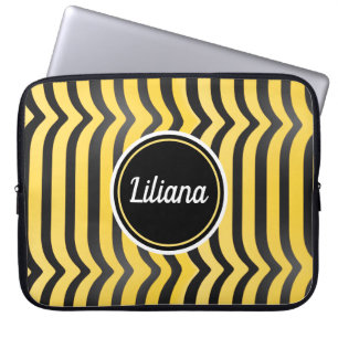 Funda Para Portátil Abeja de buey amarillo a rayas y negro