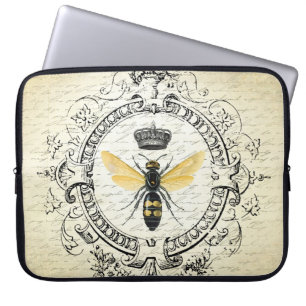 Funda Para Portátil Abeja reina moderna del francés del vintage