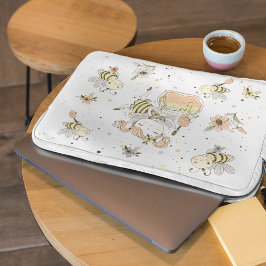 Funda Para Portátil Abejas, Hadas Y Abejas Infantiles En Patrón Sin Ma