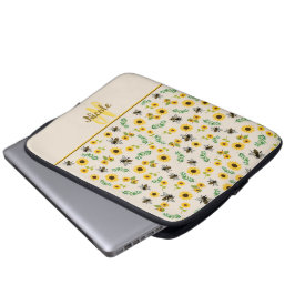 Funda Para Portátil Abejas y girasoles