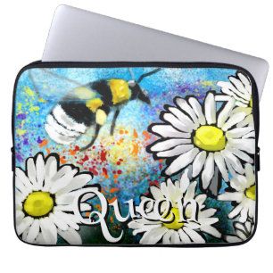 Funda Para Portátil Abejorro Caprichoso en Margaritas Personalizado