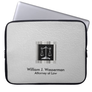 Funda Para Portátil Abogado de Derecho Cuero Blanco