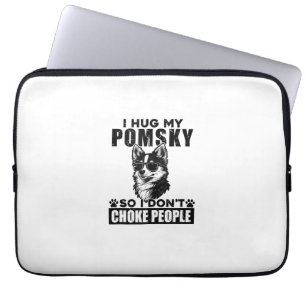 Funda Para Portátil Abrazo a mi Pomsky para no asfixiar a la gente Per
