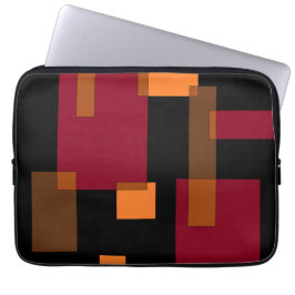 Funda Para Portátil Abstracción geométrica Naranja rojo marrón negro