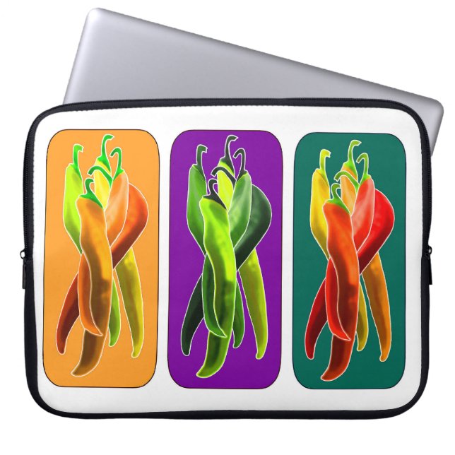 Funda para portátil Abstract Chiles (Frente)