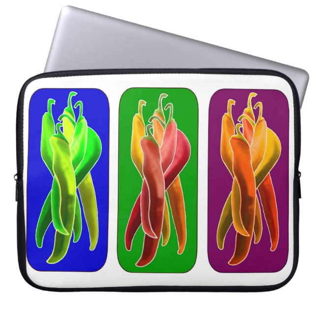 Funda para portátil Abstract Chiles (Frente)