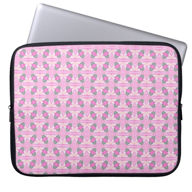 Funda Para Portátil Abstract Floral pastel design laptop sleeve (Frente)