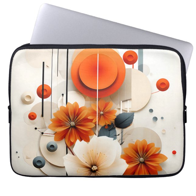 Funda Para Portátil Abstract Geometric Floral (Frente)