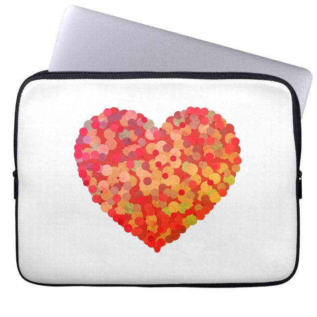 Funda Para Portátil Abstract Heart Confetti Art (Frente)