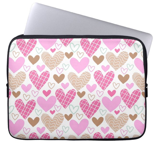 Funda Para Portátil Abstract hearts pattern throw pillow canvas print (Frente)