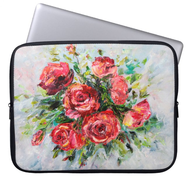 Funda Para Portátil  abstract oil painting of beautiful fresh bouquet  (Frente)