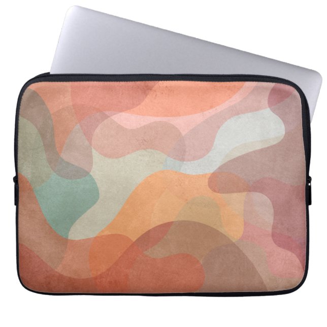 Funda Para Portátil Abstract Overlapping Pastel Blobs Background (Frente)