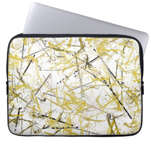 Funda Para Portátil Abstract Scribbles - Mustard and Brown