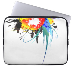 Funda Para Portátil Abstract Wild Parrot Paint Splatters